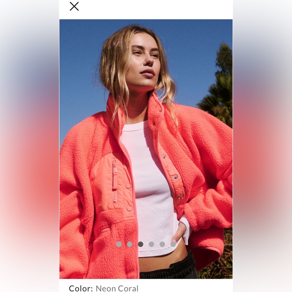 FP Movement by Free People Neon Coral Bomber Jacket